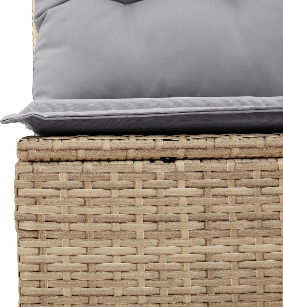 Lauko baldų komplektas Sodo Sofų Rinkinys 11 vnt. Bežinė ir šviesiai pilka poliratanas