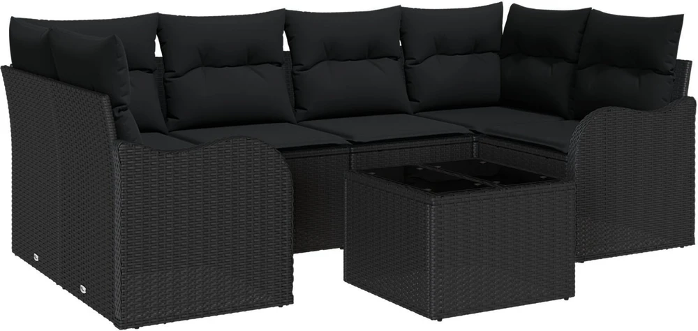 Sodo Sofų Rinkinys Juoda 55 x 55 x 37 cm poliratanas