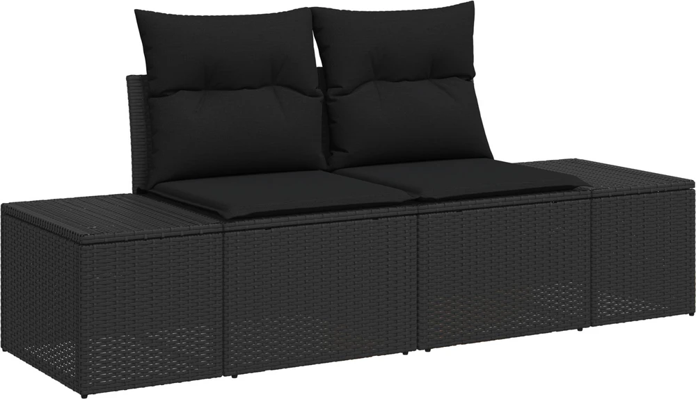 Sofos komplektas 8 vnt. Juoda poliratanas