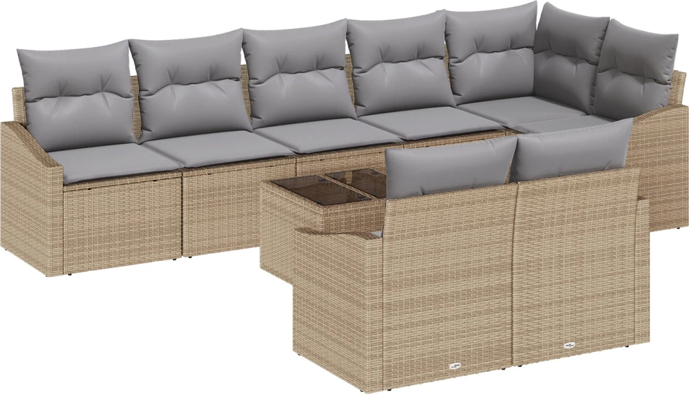Sofos komplektas 9 vnt. Smėlio poliratanas