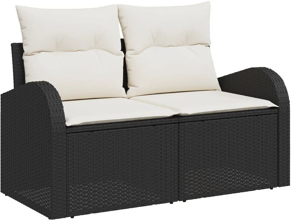 Sodo Sofų Rinkinys 7 vnt. Juoda poliratanas