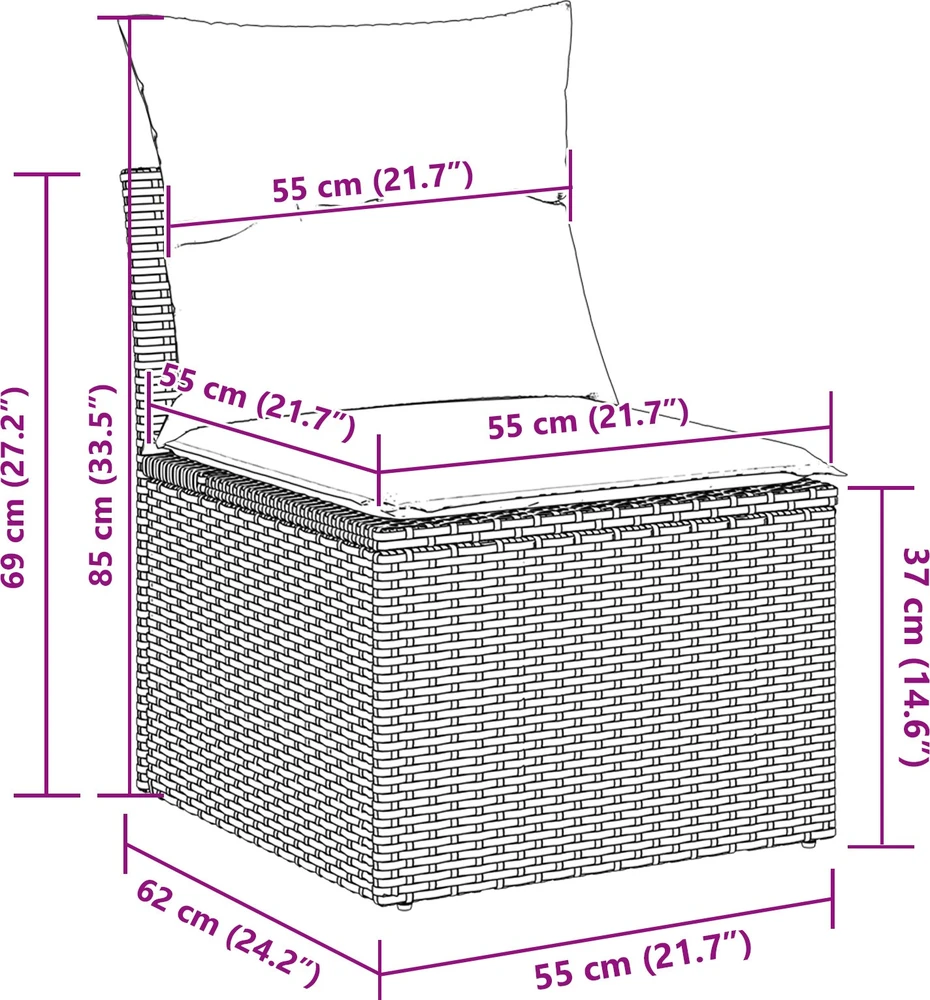 Lauko baldų komplektas Sodo Sofų Rinkinys 13 vnt. Smėlio poliratanas