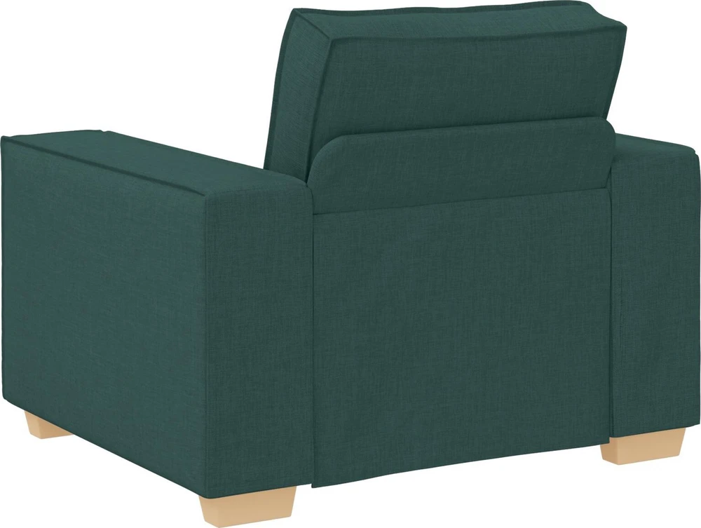 Sofa 3 vnt. Tamsiai žalia Lino mišinio audinys