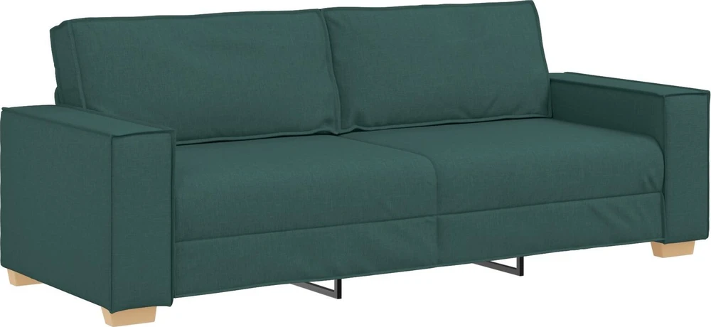 Sofa 3 vnt. Tamsiai žalia Lino mišinio audinys