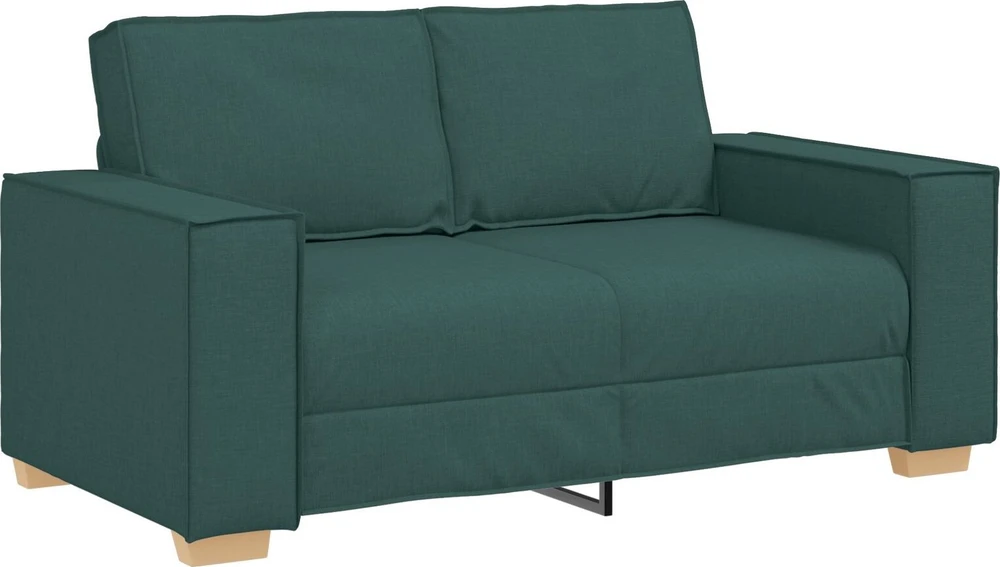 Sofa 3 vnt. Tamsiai žalia Lino mišinio audinys