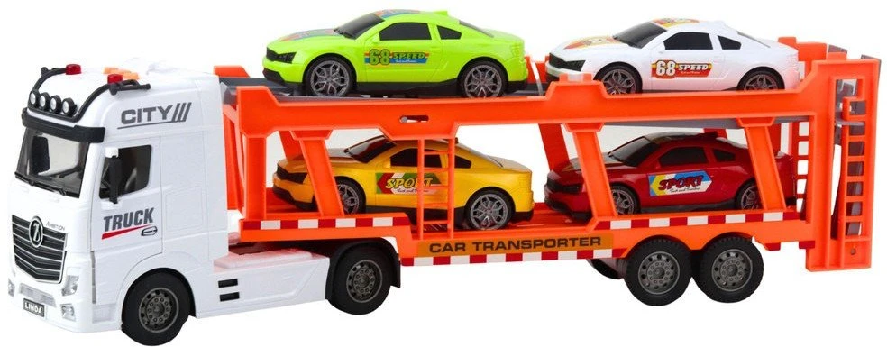 Lean Toys Vilkikas su šviesomis ir garsais, 57 cm, 4 automobiliai