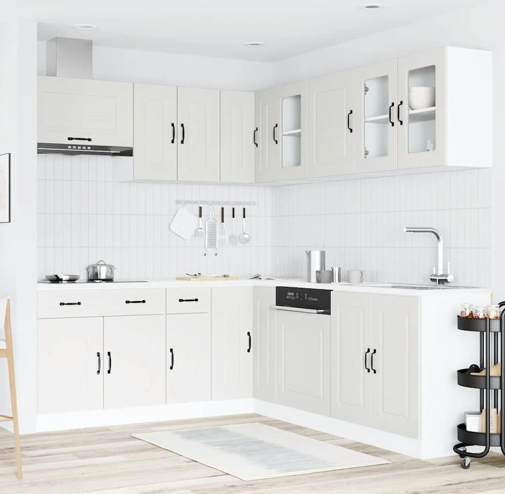 Virtuvinių spintelių komplektas, 11 dalių, Kalmar, balta