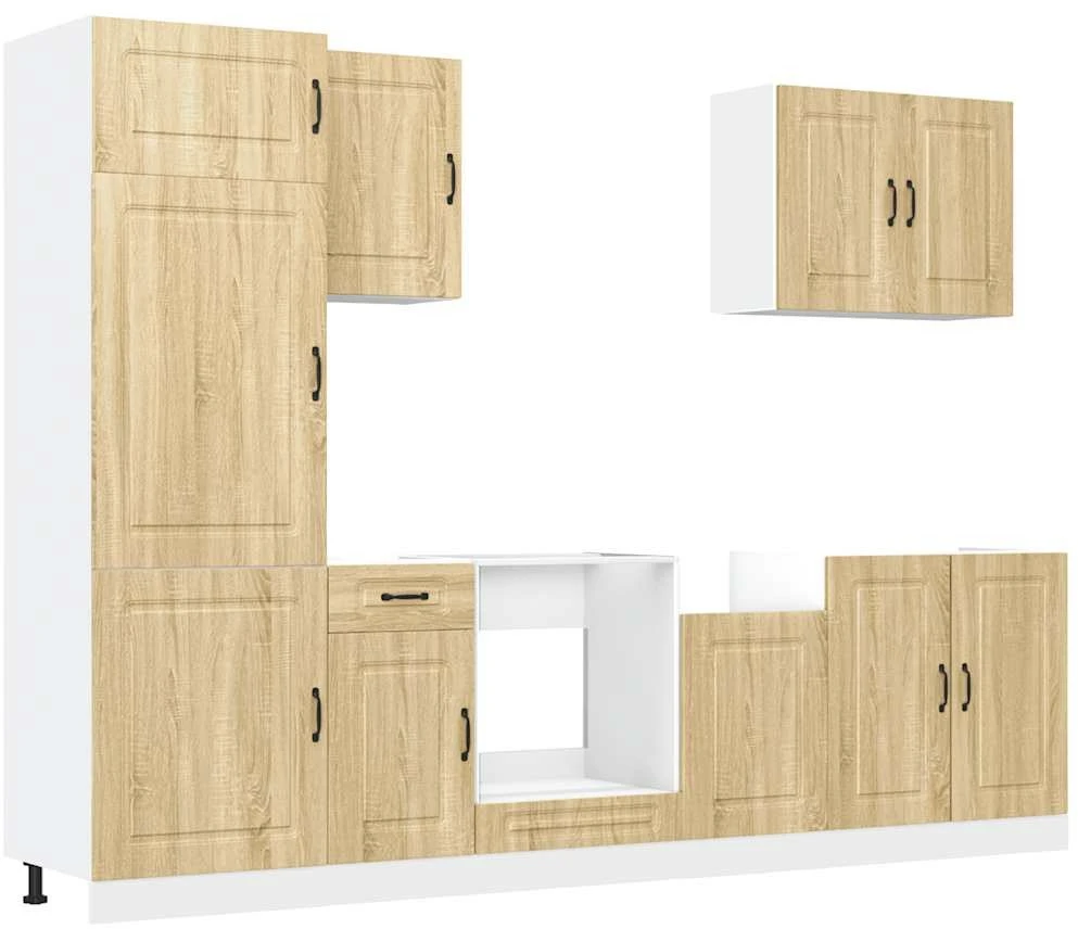 Virtuvinių spintelių komplektas, 7 dalių, Kalmar, ąžuolo