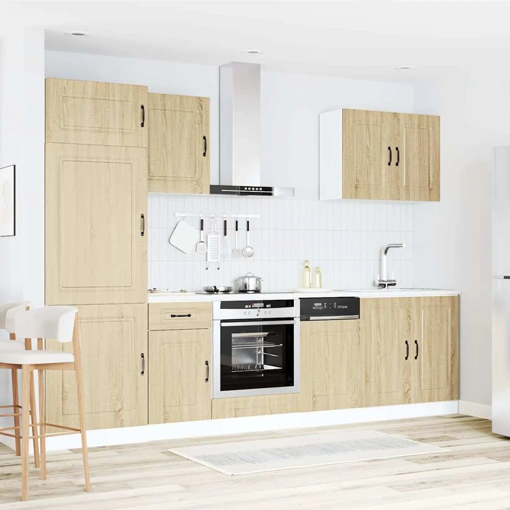 Virtuvinių spintelių komplektas, 7 dalių, Kalmar, ąžuolo
