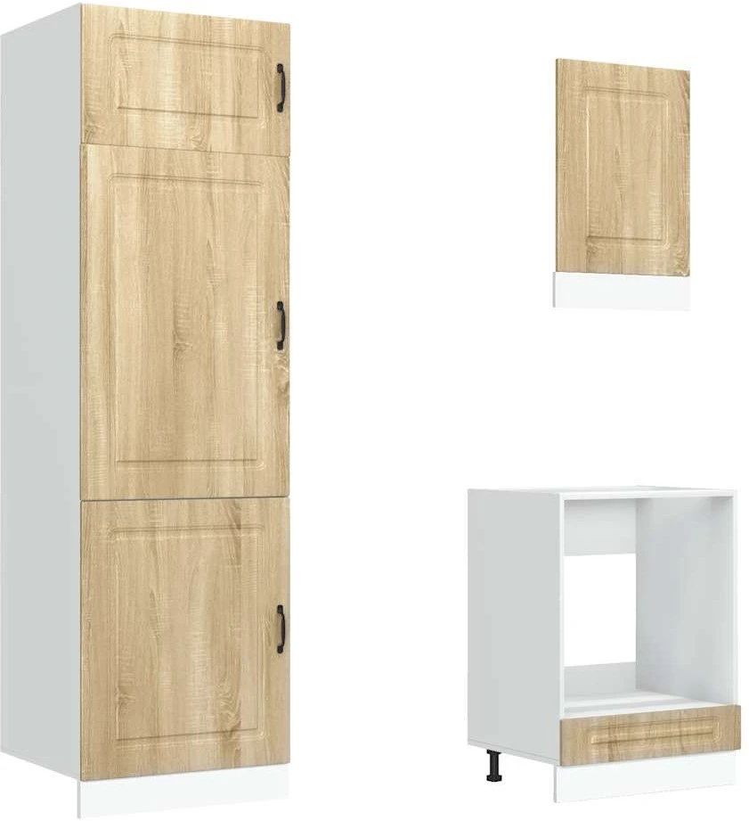 Virtuvinių spintelių komplektas, 7 dalių, Kalmar, ąžuolo