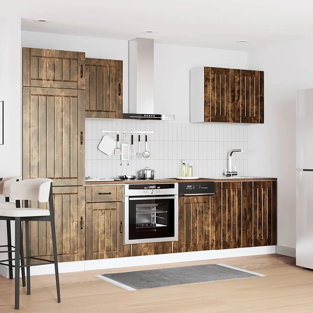 Virtuvinių spintelių komplektas, 7 dalių, Lucca, dūminio