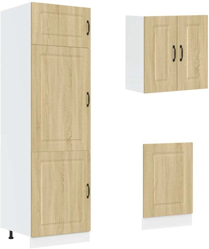 Virtuvinių spintelių komplektas, 8 dalių, Kalmar, ąžuolo