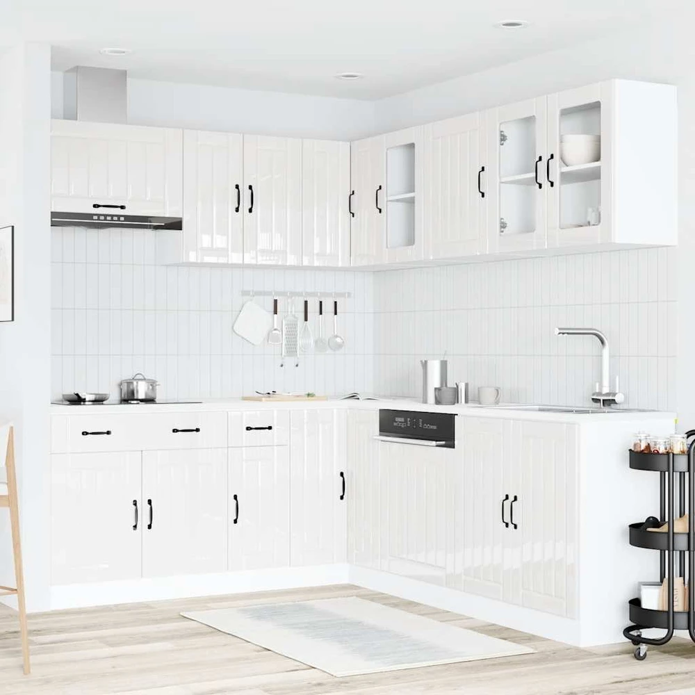 Virtuvinių spintelių komplektas, 11 dalių, Lucca, balta