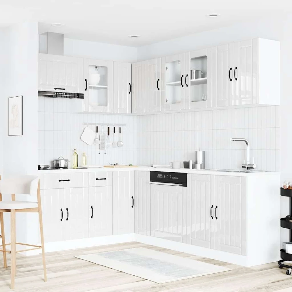 Virtuvinių spintelių komplektas, 11 dalių, Lucca, balta