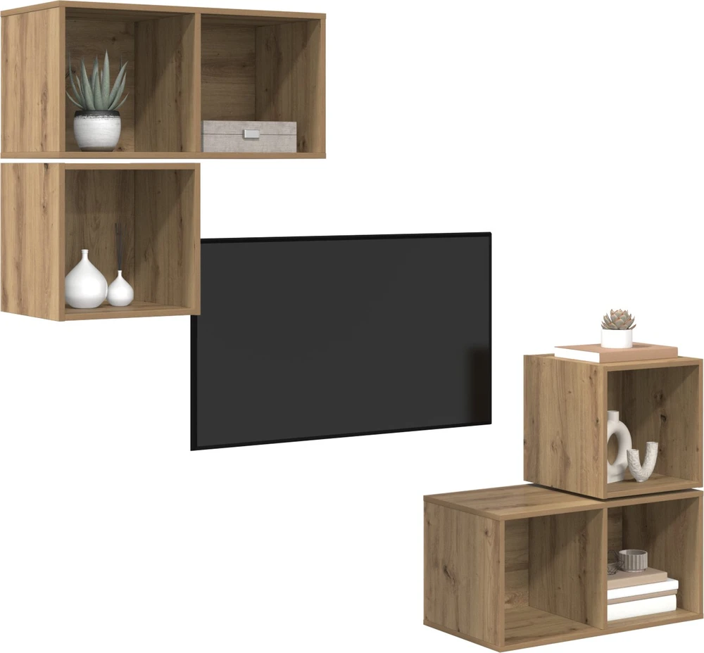 TV staliukas TV spintelių komplektas 4 vnt. Amatininkų ąžuolas