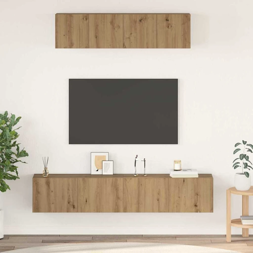 TV staliukas TV spintelių komplektas 4 vnt. Amatininkų ąžuolas