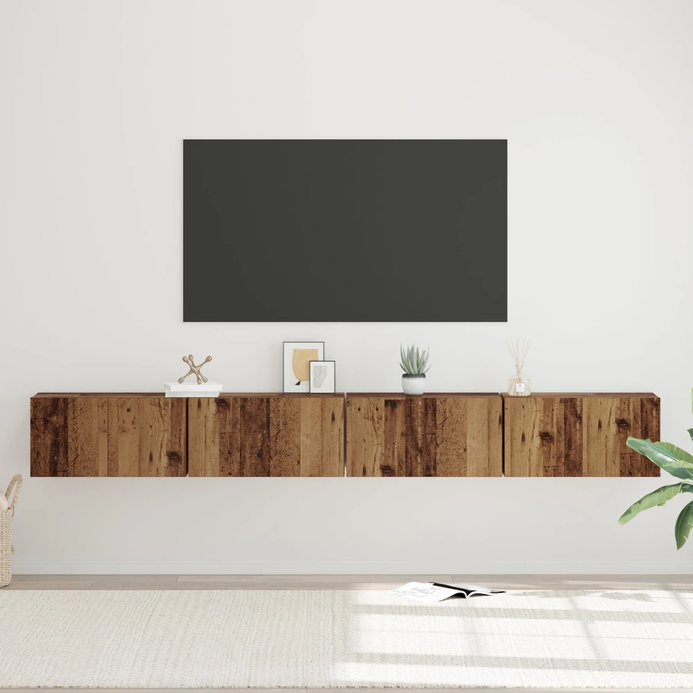 TV staliukas TV spintelių komplektas 4 vnt. Senovinis medis Apdirbta mediena