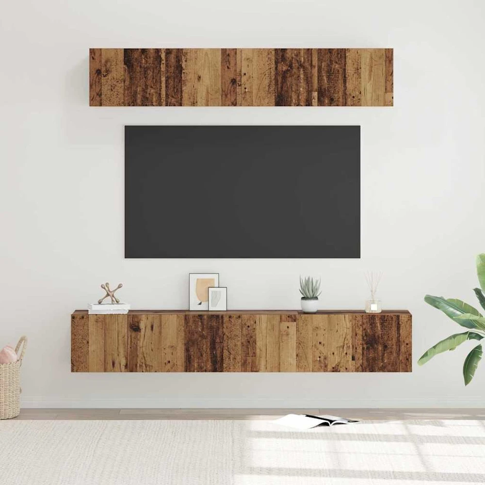 TV staliukas TV spintelių komplektas 5 vnt. Senovinis medis Apdirbta mediena