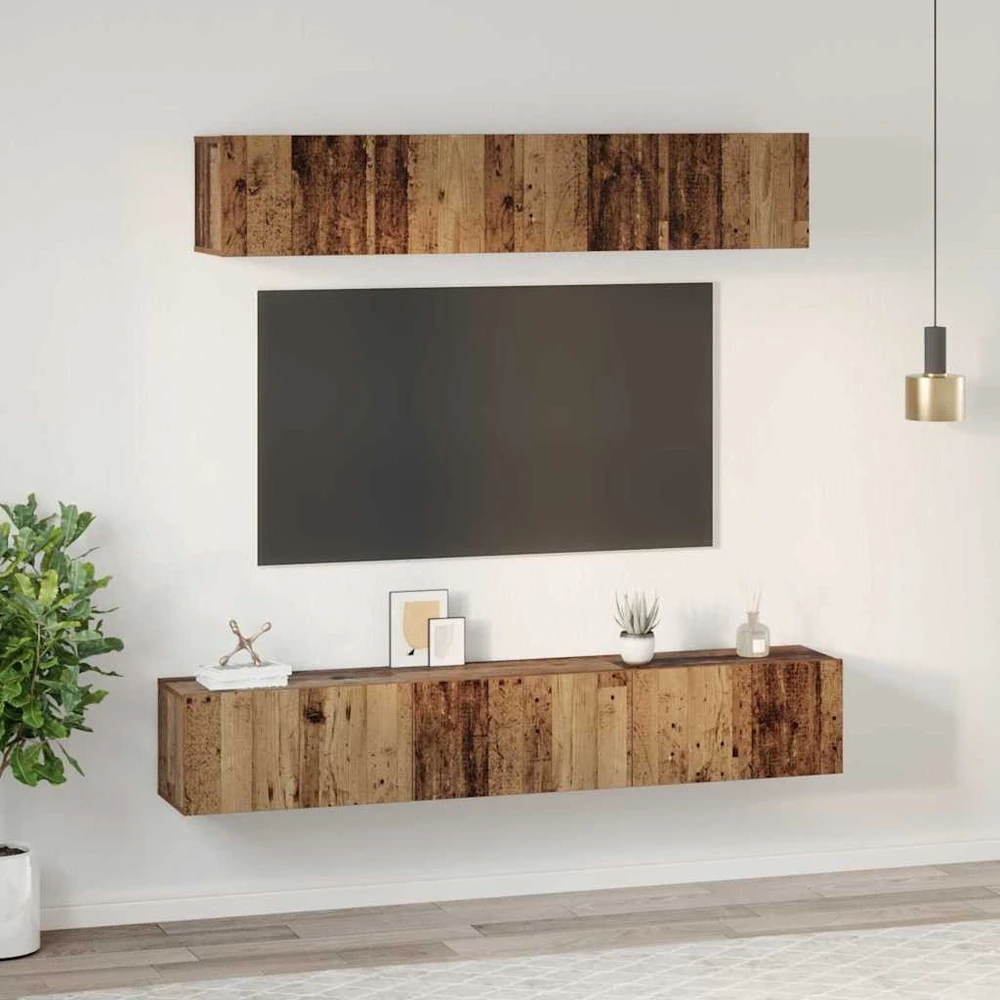 TV staliukas TV spintelių komplektas 5 vnt. Senovinis medis Apdirbta mediena
