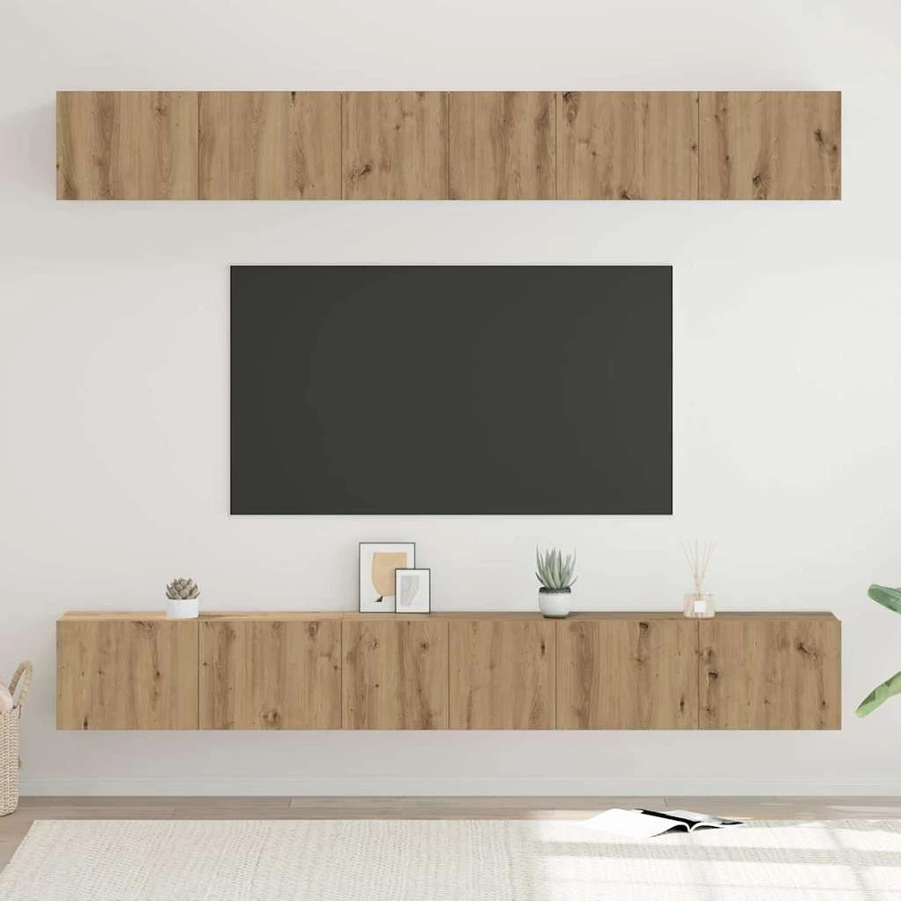 TV staliukas TV spintelių komplektas 6 vnt. Amatininkų ąžuolas