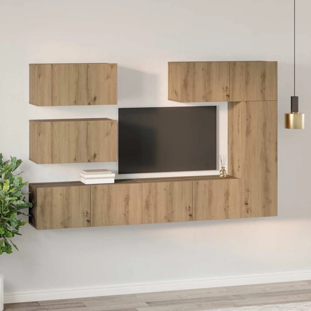 TV staliukas TV spintelių komplektas 6 vnt. Amatininkų ąžuolas