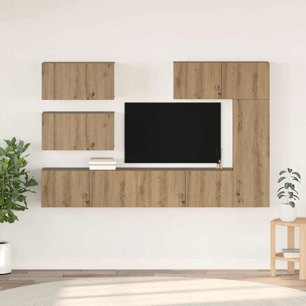 TV staliukas TV spintelių komplektas 6 vnt. Amatininkų ąžuolas