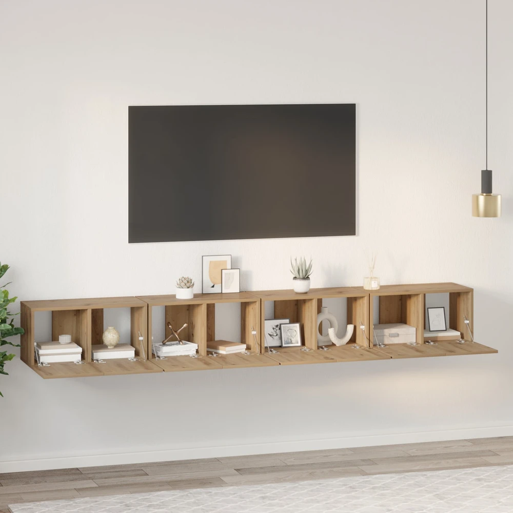 TV staliukas TV spintelių komplektas 4 vnt. Amatininkų ąžuolas