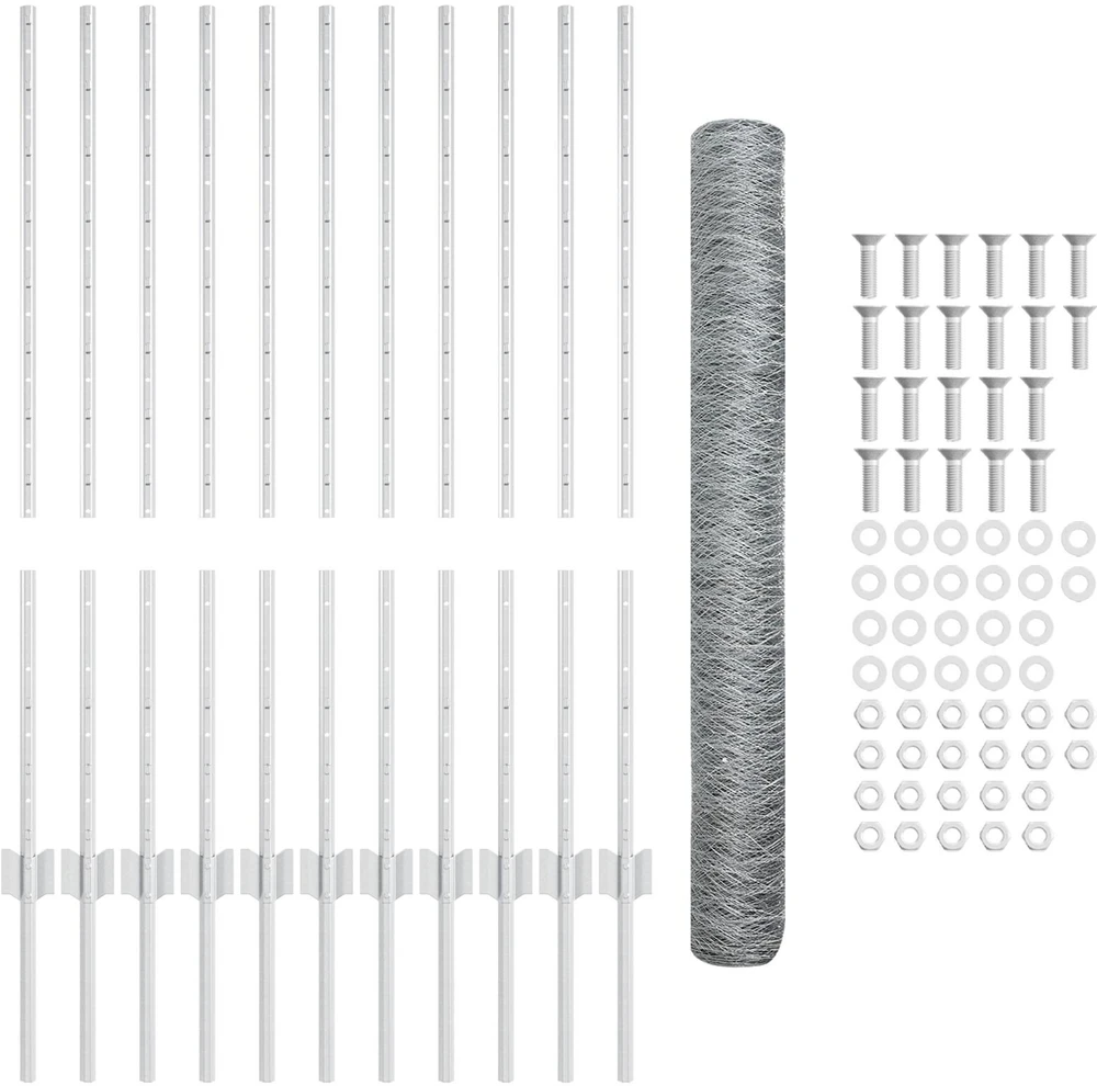 Hexagonal Fence with Post 25 x 1 m Galvanizuotas plienas