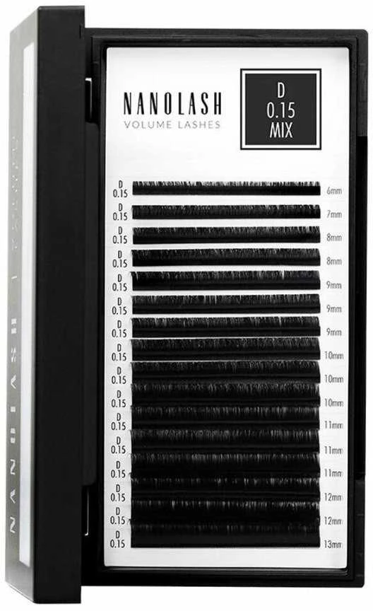Nanolash Volume Lashes Dirbtinės blakstienos 0,15 D 6-13 Mm 1 U