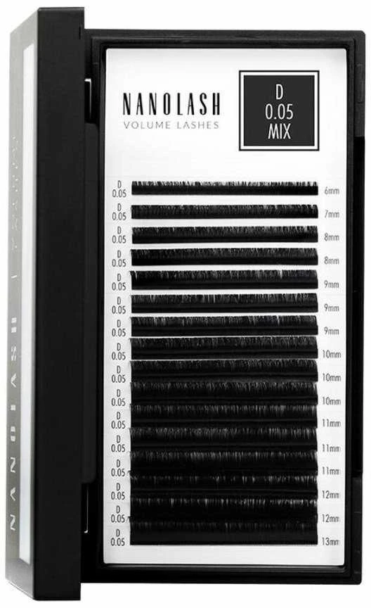 Nanolash Volume Lashes Dirbtinės blakstienos 0,05 D 6-13 Mm 1 U