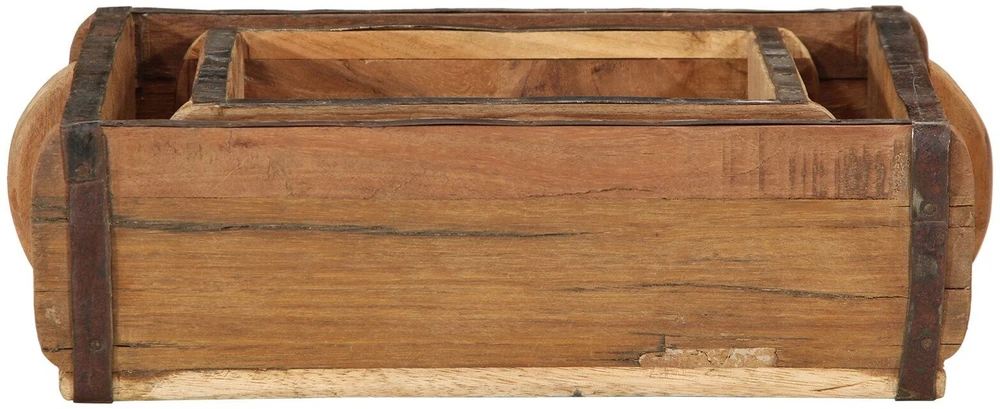 Padėklas 2 vnt. Ruda 29 x 31 x 10 cm Kietas atkurtas medis