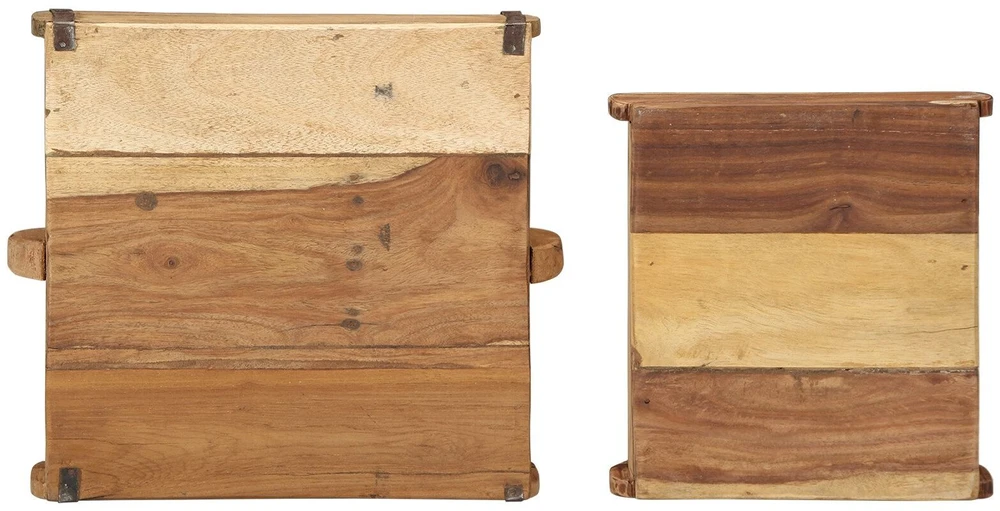 Padėklas 2 vnt. Ruda 29 x 31 x 10 cm Kietas atkurtas medis