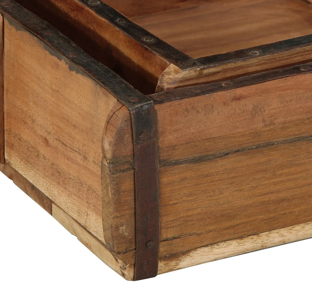 Padėklas 2 vnt. Ruda 29 x 31 x 10 cm Kietas atkurtas medis