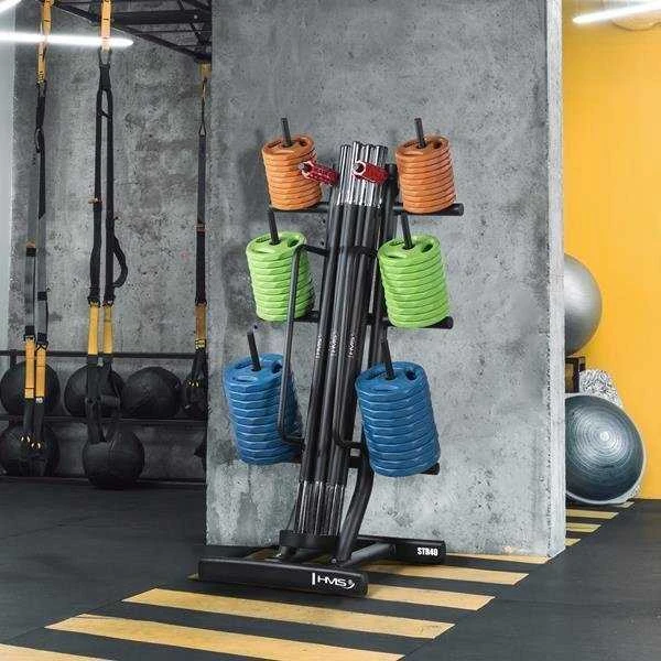 HMS Rinkinys TRAINING PUMP SBP22 SZTANGA 10 x 20 KG (200 KG) + STOJAK STR40