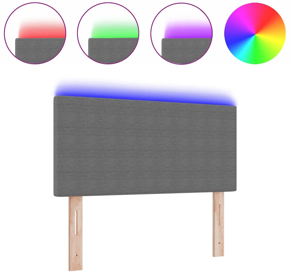 LED galvūgalis Šviesiai pilka 80 cm Kordūrinis audinys
