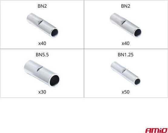 Laidų jungčių rinkinys BN1.25, BN2, BN5.5, 160 vnt. AMIO-04123