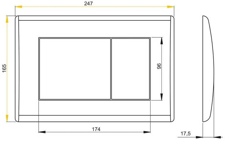 Alcadrain Alca plast M271 nuleidimo plokštė tualetui, blizgus chromas (+K.M271)
