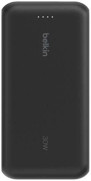 Powerbank Belkin Powerbank 20 000 mAh, 30W, įmontuotas kabelis USB-C, USB-C, USB-A, juoda