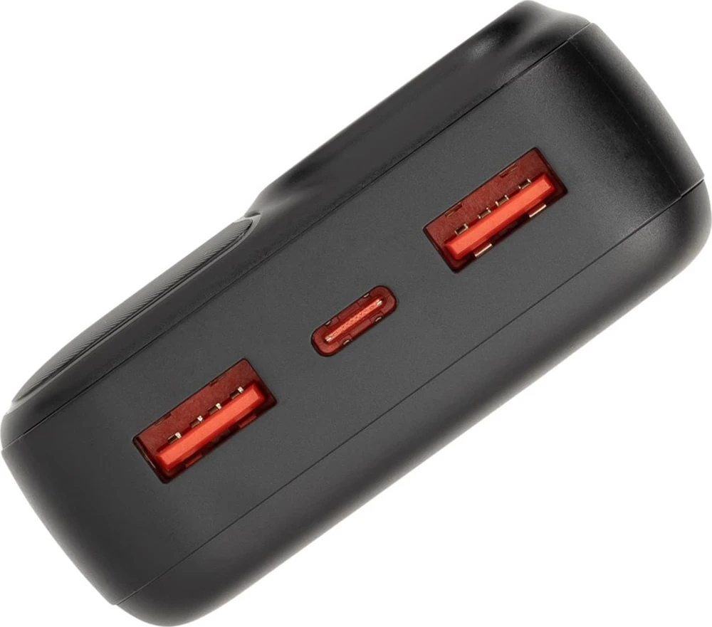 „RivaCase“ išorinė baterija 20 000 mAh USB-C 20 W LCD, 1 x įvestis/išvestis USB-C PD 20 W, 2 x USB-A QC 3.0 18 W, juoda