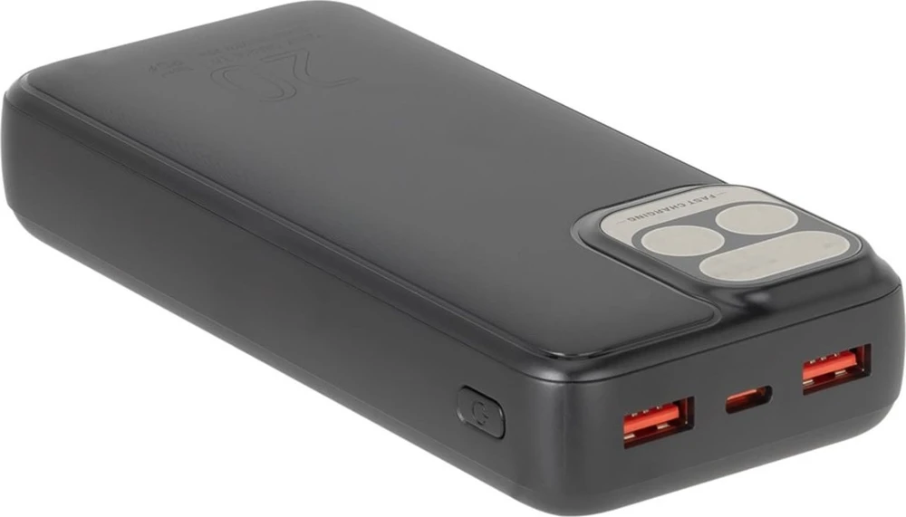 „RivaCase“ išorinė baterija 20 000 mAh USB-C 20 W LCD, 1 x įvestis/išvestis USB-C PD 20 W, 2 x USB-A QC 3.0 18 W, juoda