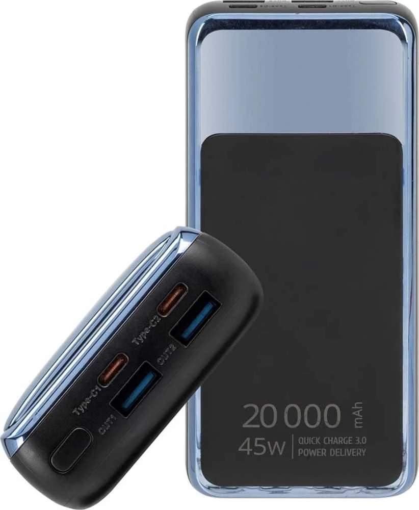 RIVACASE Power Bank 20000 mAh QC/PD 45W LCD for Nešiojamas kompiuteris Juodas