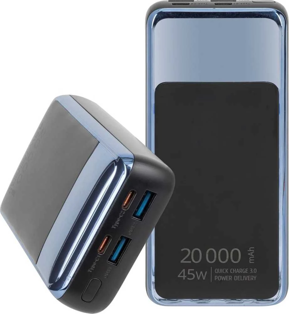 RIVACASE Power Bank 20000 mAh QC/PD 45W LCD for Nešiojamas kompiuteris Juodas