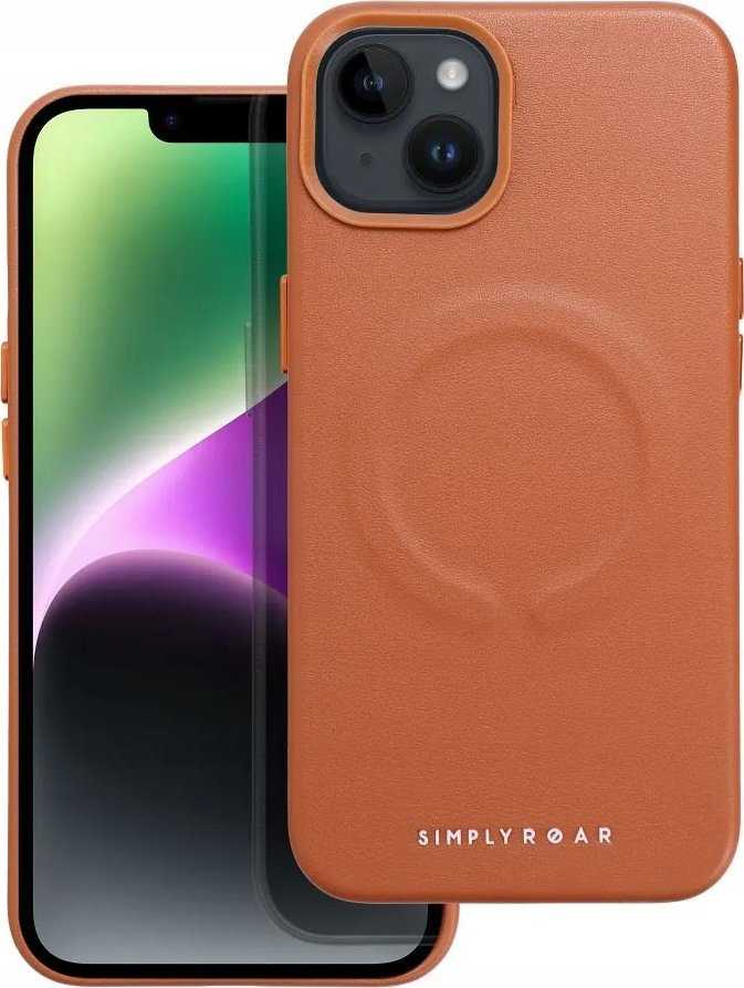 ROAR dėklas LEATHER MAG, suderinamas su MagSafe, skirtas IPHONE 12 Pro Brown