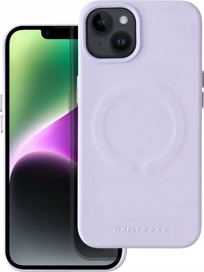 ROAR dėklas LEATHER MAG suderinamas su MagSafe, skirtas IPHONE 14 Plus violetinei