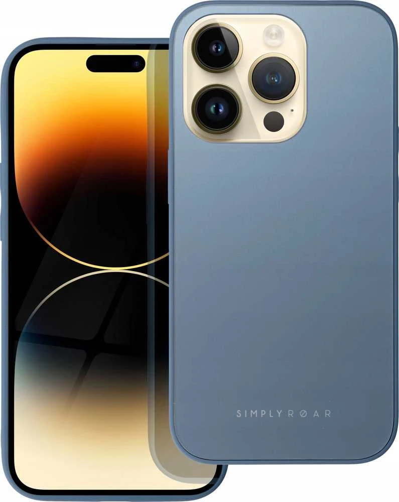 Dėklas Mėlyna ROAR case MATTE GLASS for IPHONE 14 mėlynas