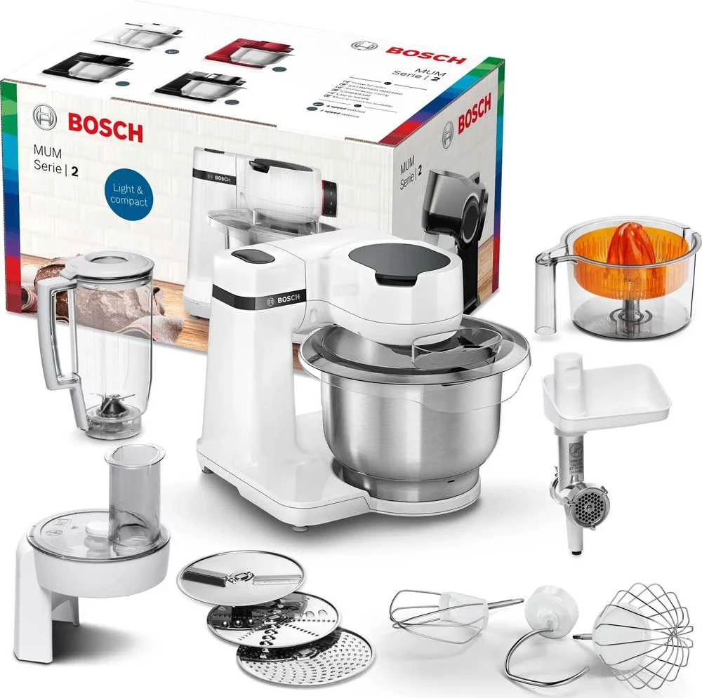Virtuvinis kombainas Bosch MUMS2EW40 Serija 2, Virtuvės kombainas, MUM, 700 W, Baltas, Baltas