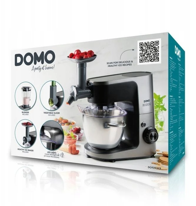 Virtuvinis kombainas Planetinė virtuvės mašina Domo Pyszny 1200W su priedais (DO9293KR)