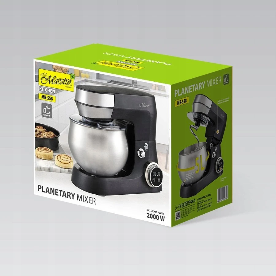 Virtuvinis kombainas Mikseris - Feel-Maestro MR-558 su 5L Dubeniu, 2000W, Juodas