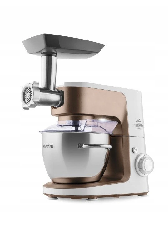 Virtuvinis kombainas ETA virtuvės mašina | Gratussino III Elements 302390210 | 1200 W | Greičių skaičius 8 | Dubens talpa 4,5 l | Balta/Rožinis auksas
