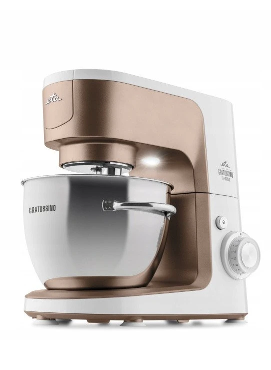 Virtuvinis kombainas ETA virtuvės mašina | Gratussino III Elements 302390210 | 1200 W | Greičių skaičius 8 | Dubens talpa 4,5 l | Balta/Rožinis auksas